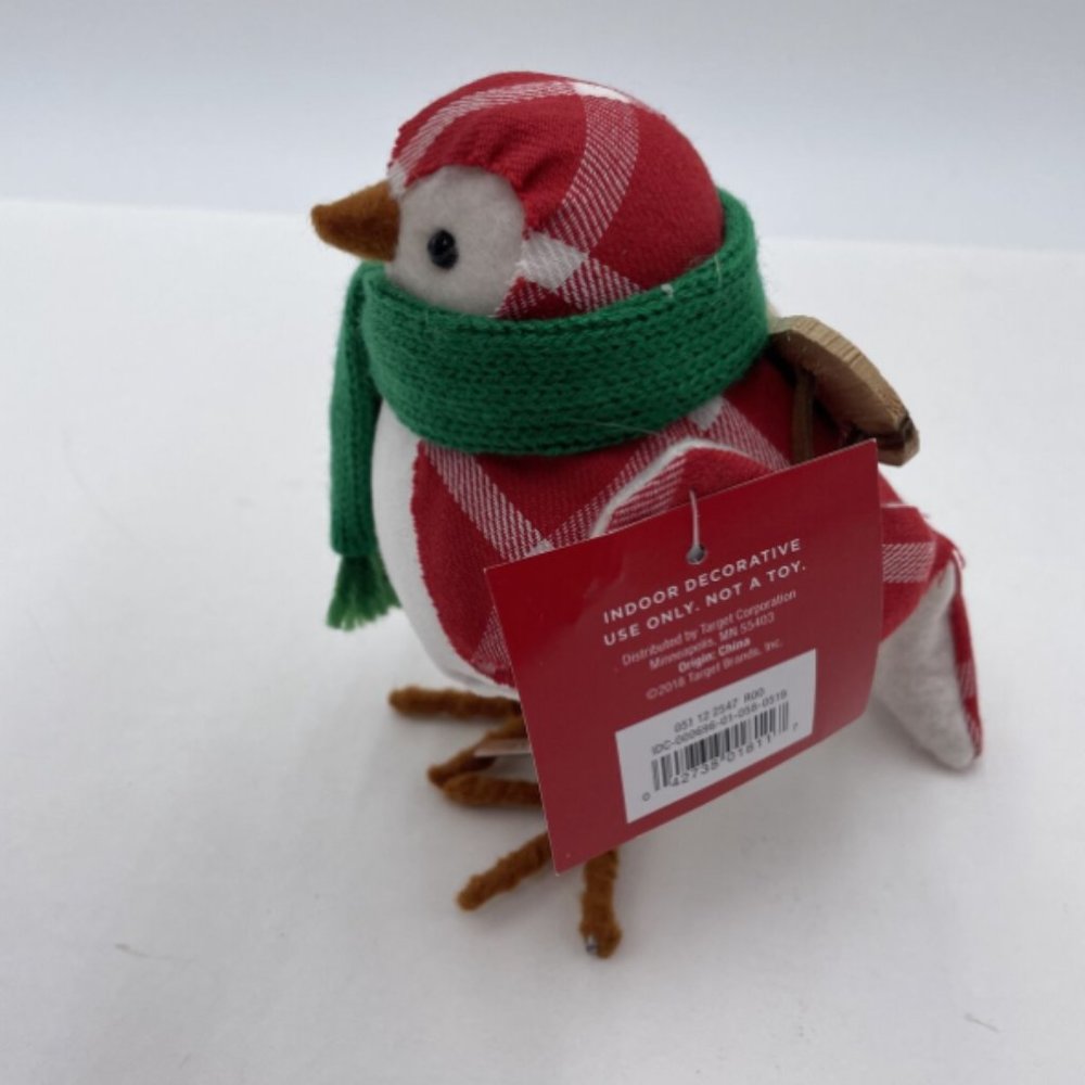 Target Wondershop 2018 Featherly Friend TOBY Christmas Fabric Bird Figurine NEW!